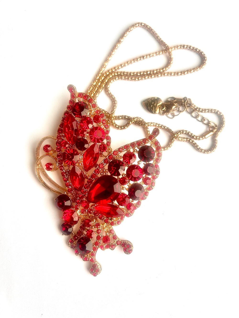 Authentic Betsey Johnson Red Butterfly Necklace